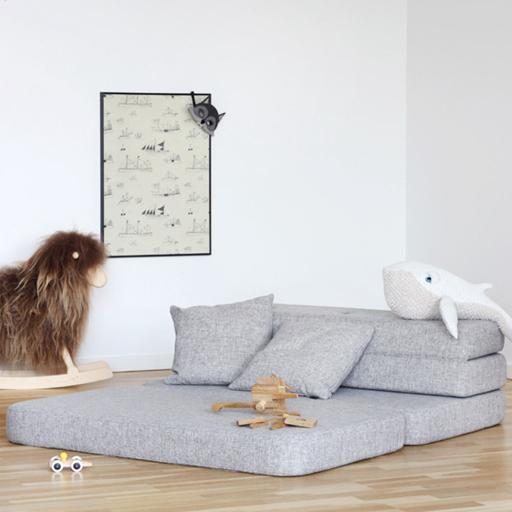 Køb by KlipKlap 3 Fold Sofa Beige With Sand KK 3 Fold Single Multi Grey With Grey KK 120 Cm