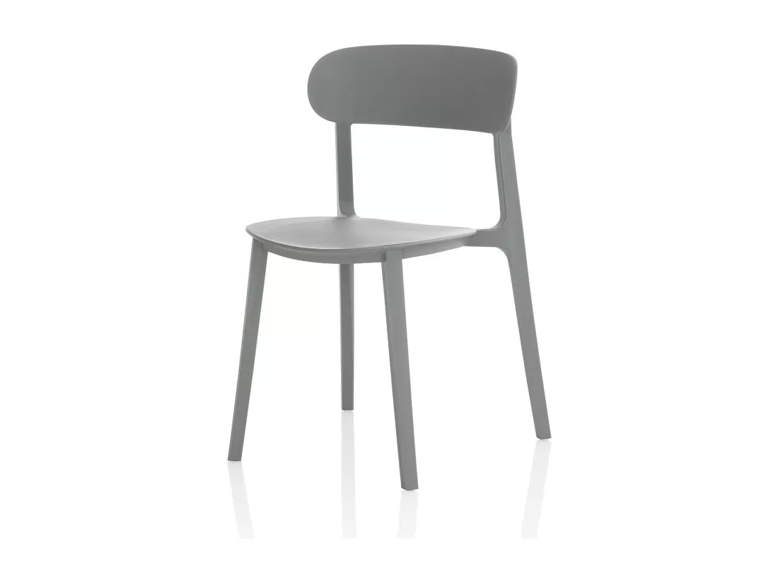 Set de 4 Chaises d’intérieur/extérieur SILVIA gris