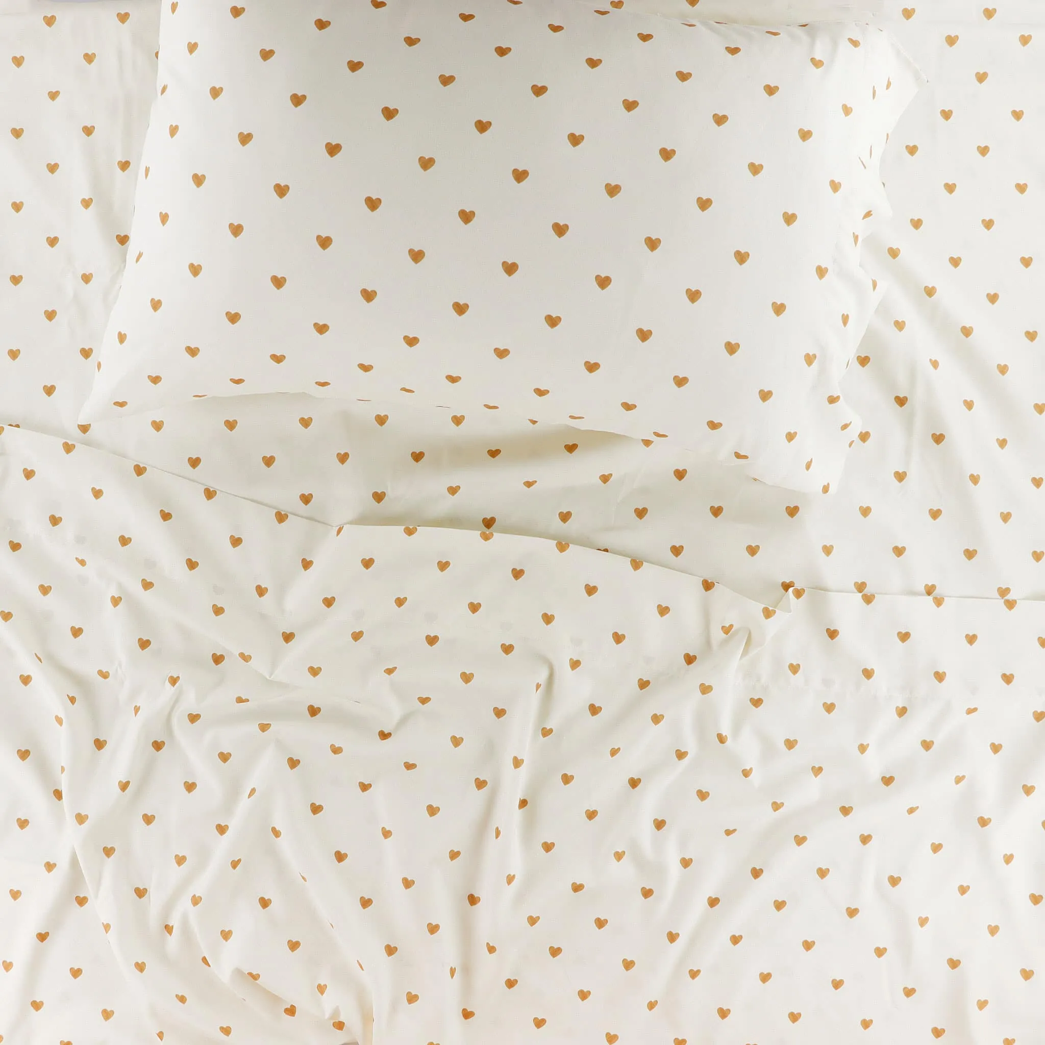 Origami Maison Ensemble Draps Lit Simple  - Coeurs