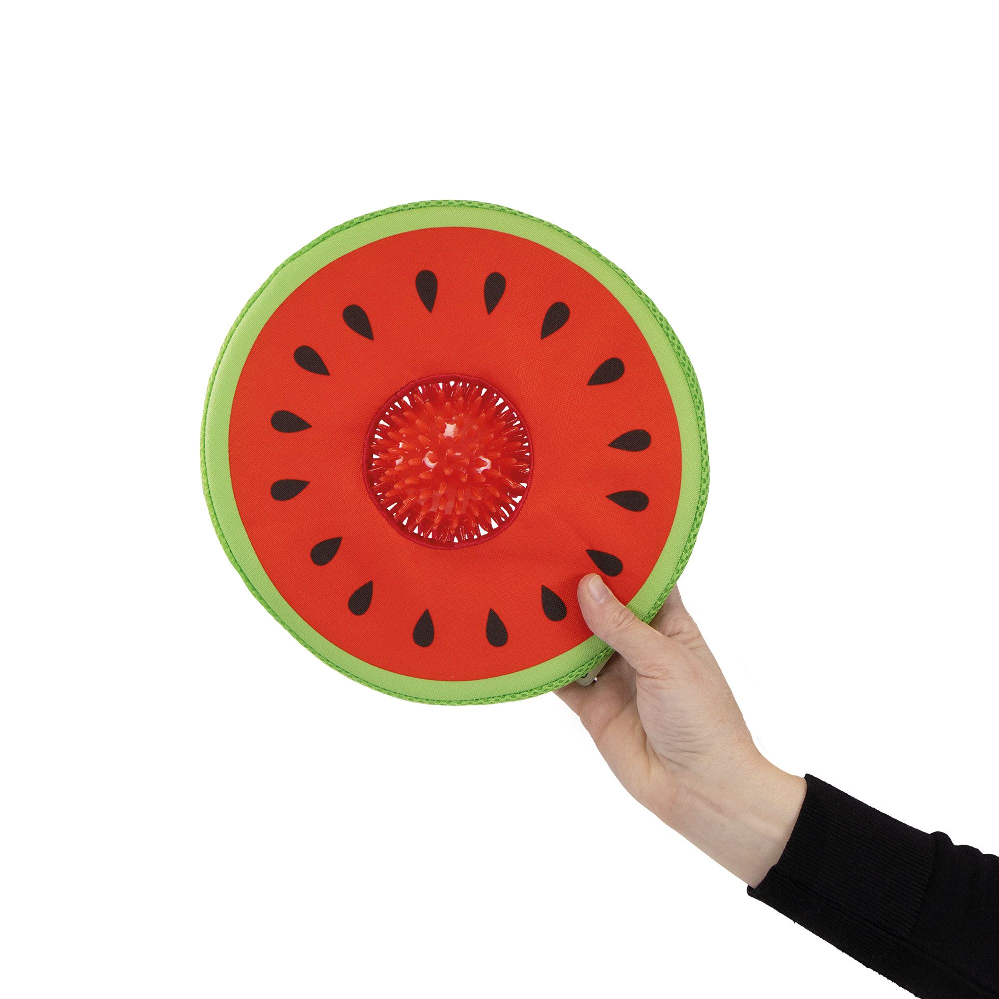 Hundespielzeug - 2in1 Frisbee Melone mit Noppenball