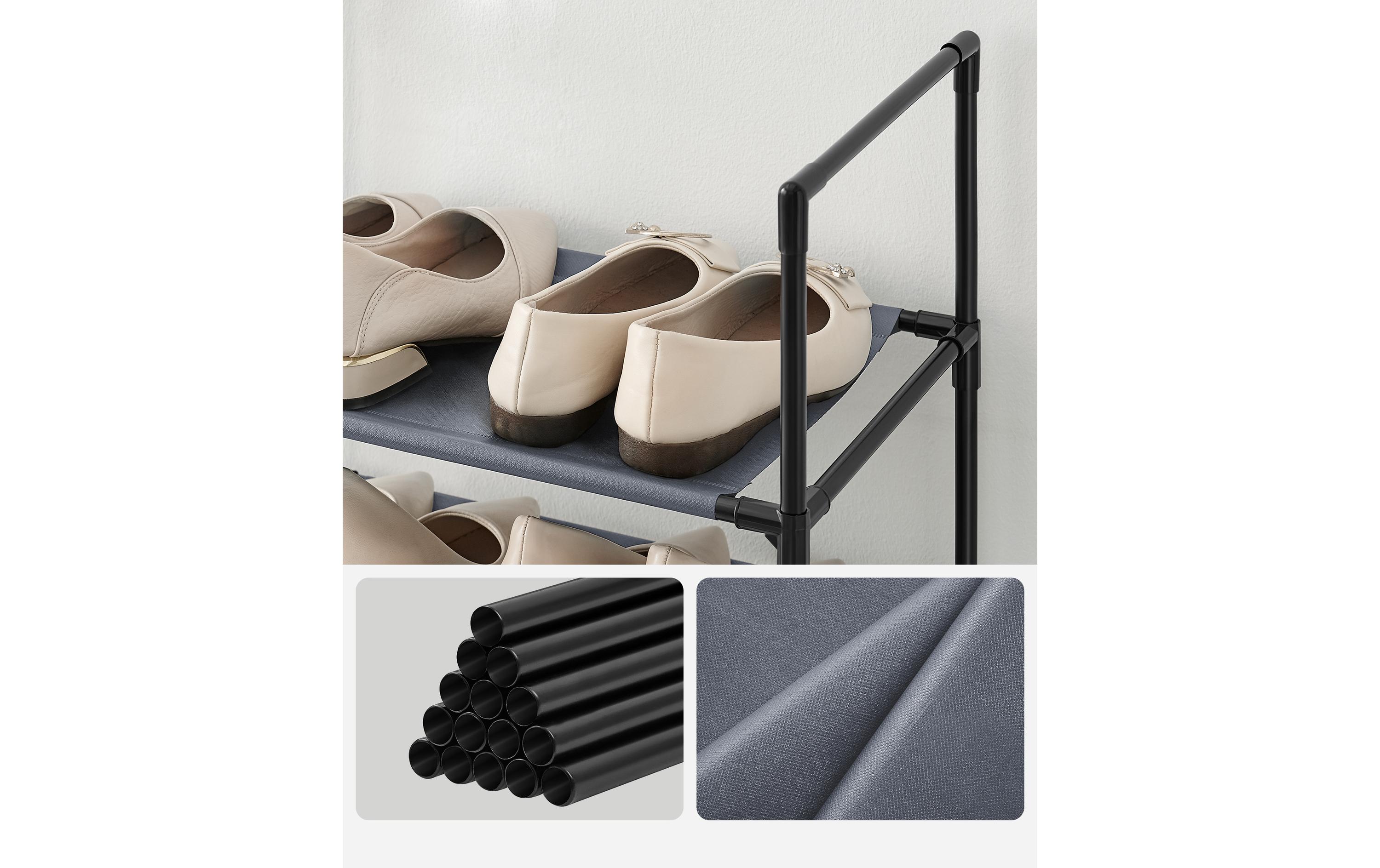 Schuhregal mit 10 Ablagen 45 x 173 cm, GrauSchuhorganizer