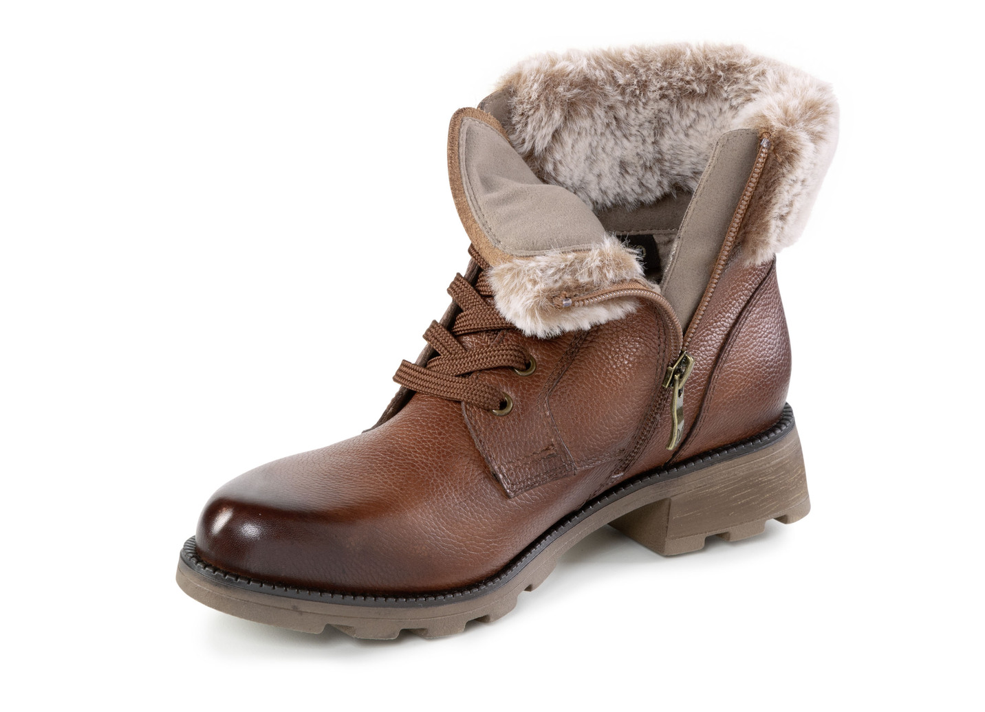 ELENA EDEN Stiefelette mit flauschigem Plüsch-Kragen