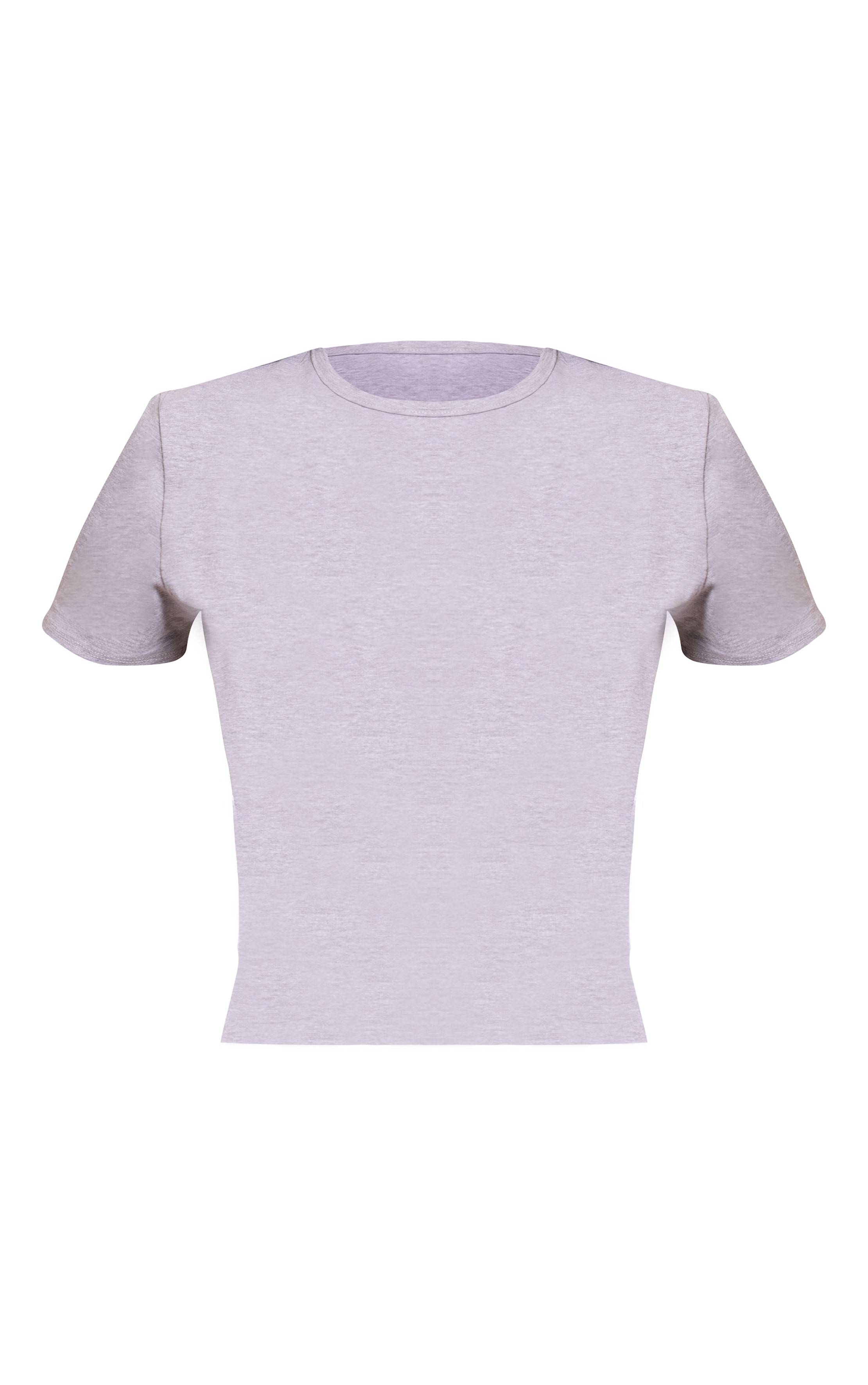 Gris Chiné T-shirt Long En Coton À Col Rond Et Manches Courtes Pour Homme Grand
