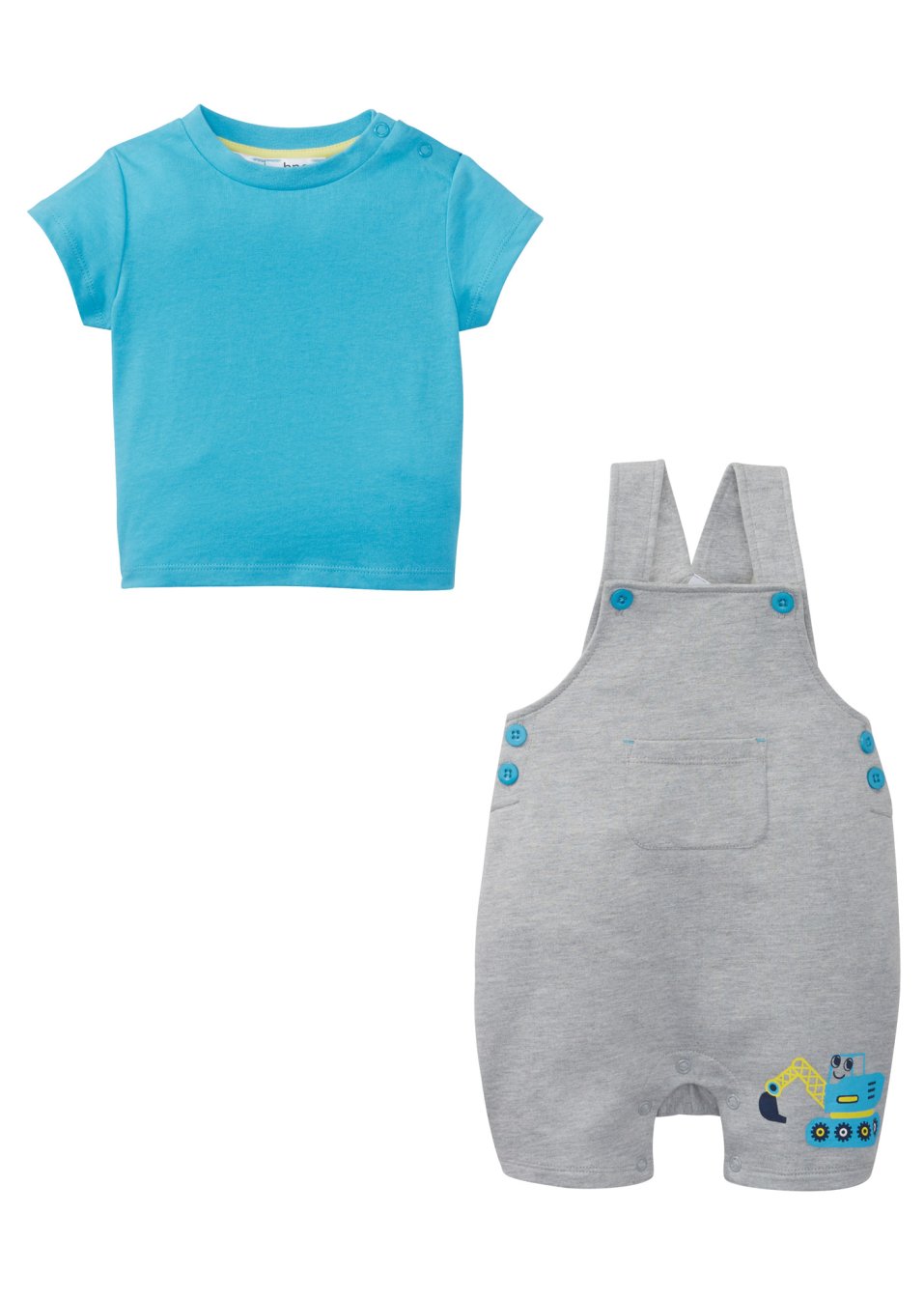 T-shirt bébé + salopette sweat (Ens. 2 pces.) coton