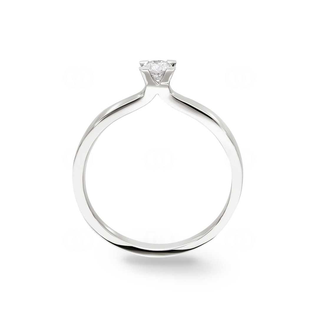 Verlobungsring 750/18 K Weissgold mit Diamant 0.19 ct H/si