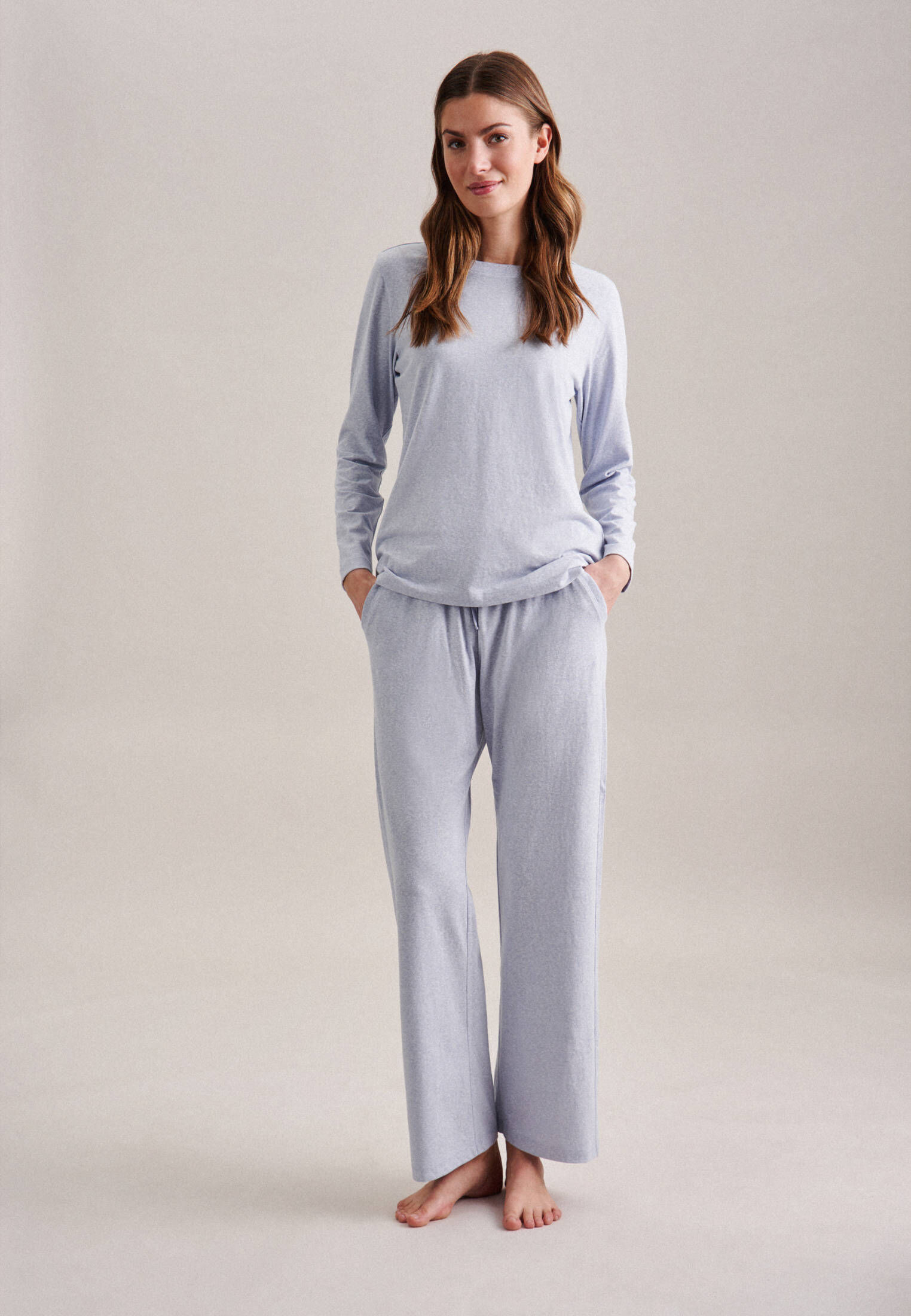 Seidensticker| Damen Pyjama Schwarze Rose
