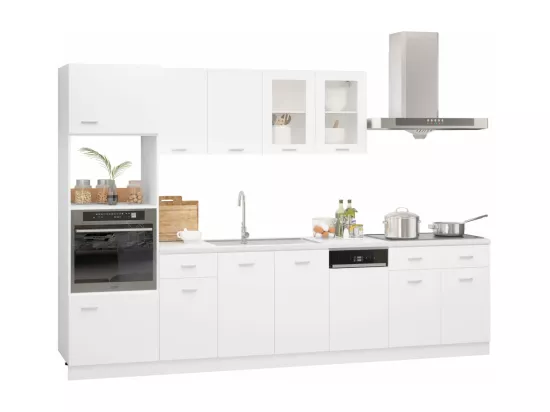 Ensemble de meubles de cuisine 7 pcs Blanc Aggloméré
