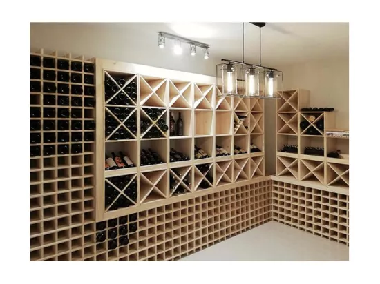 Casier à bouteilles en pin massif brut 36 bouteilles