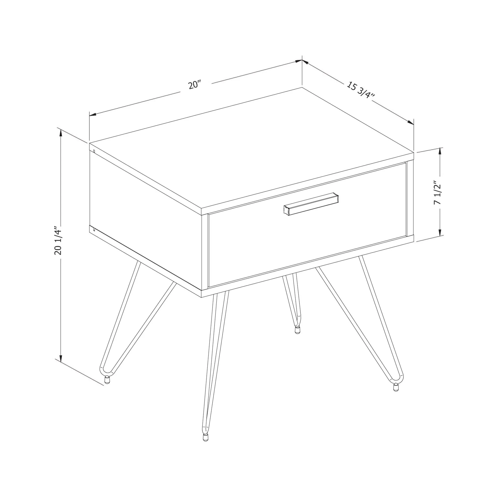 South Shore Table de Nuit - Slendel Bois Foncé
