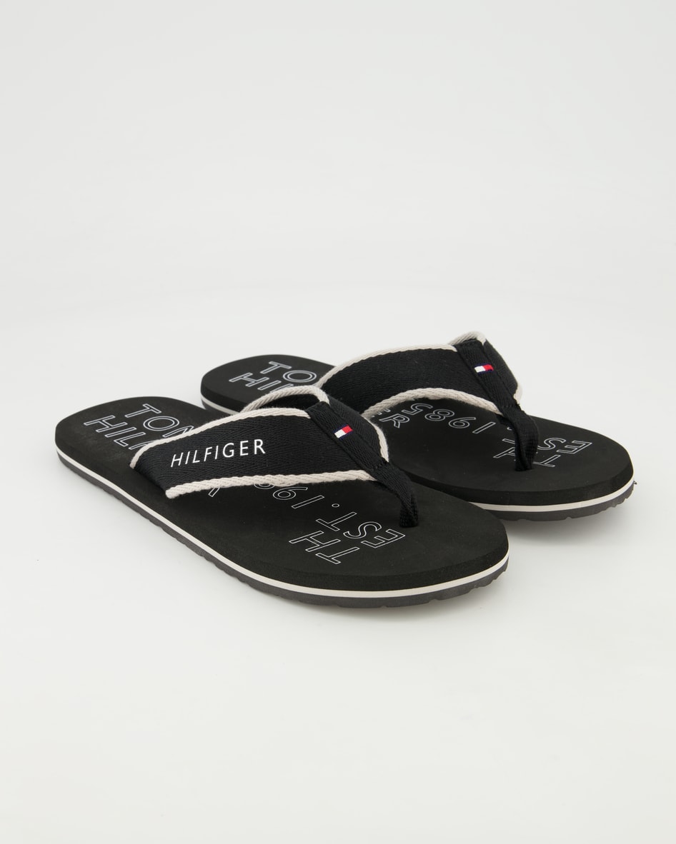 Tommy Hilfiger Sporty Beach Sandal Zehentrenner in Schwarz