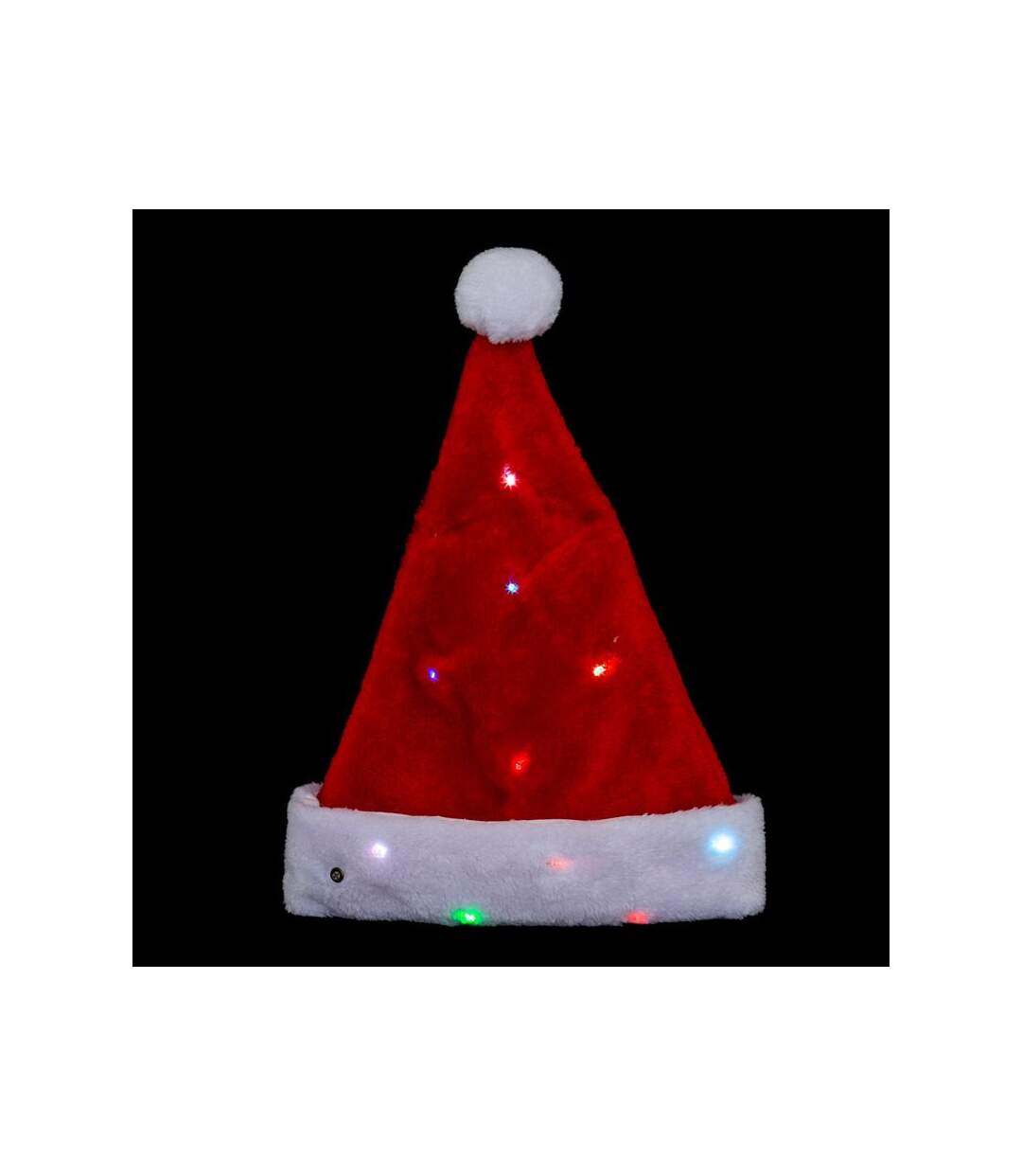 Chapeau de Noël Adulte Led 41cm Rouge