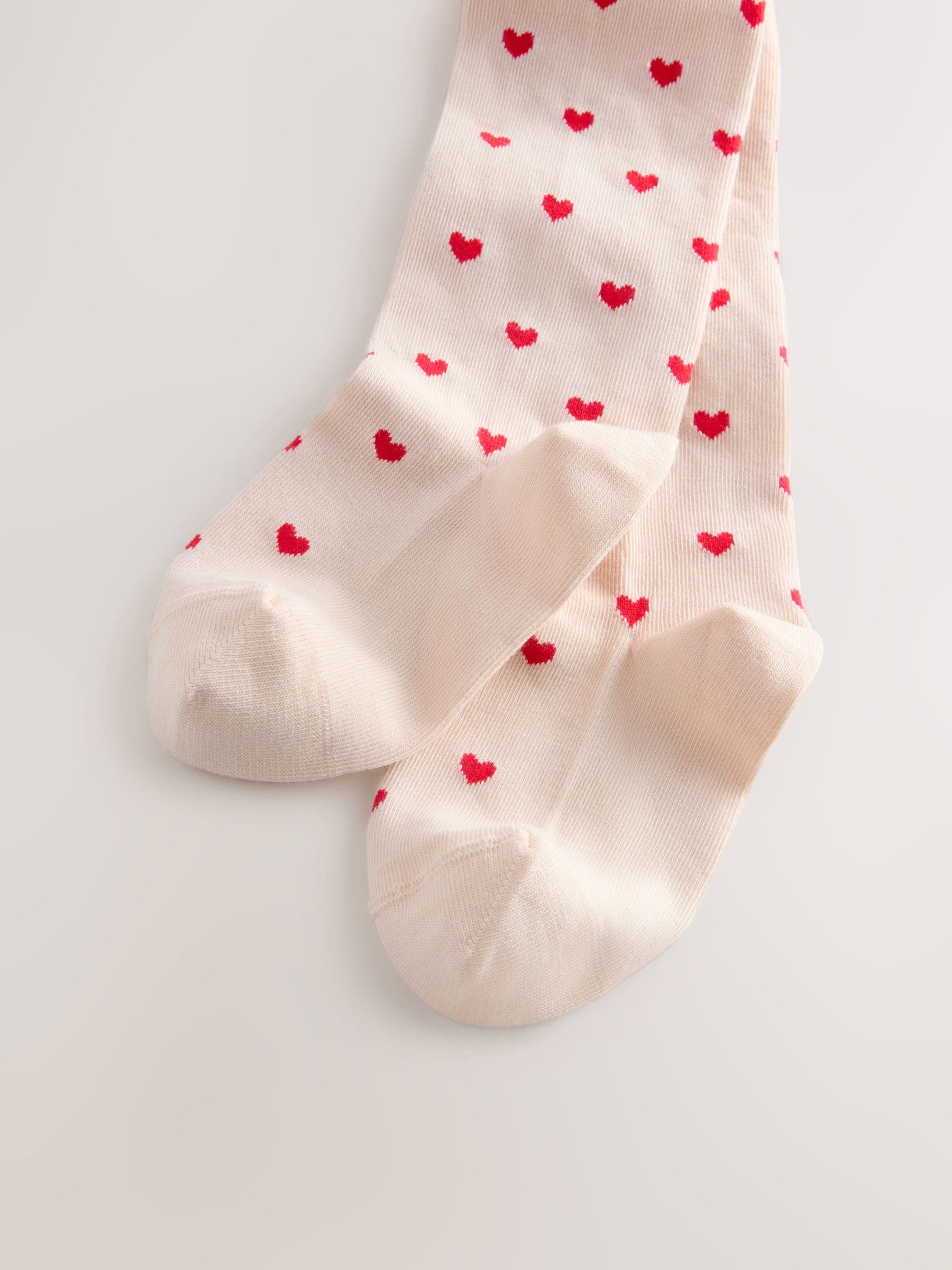 Crèmekleurig/rood - Maillot met hartjes en hoog katoengehalte