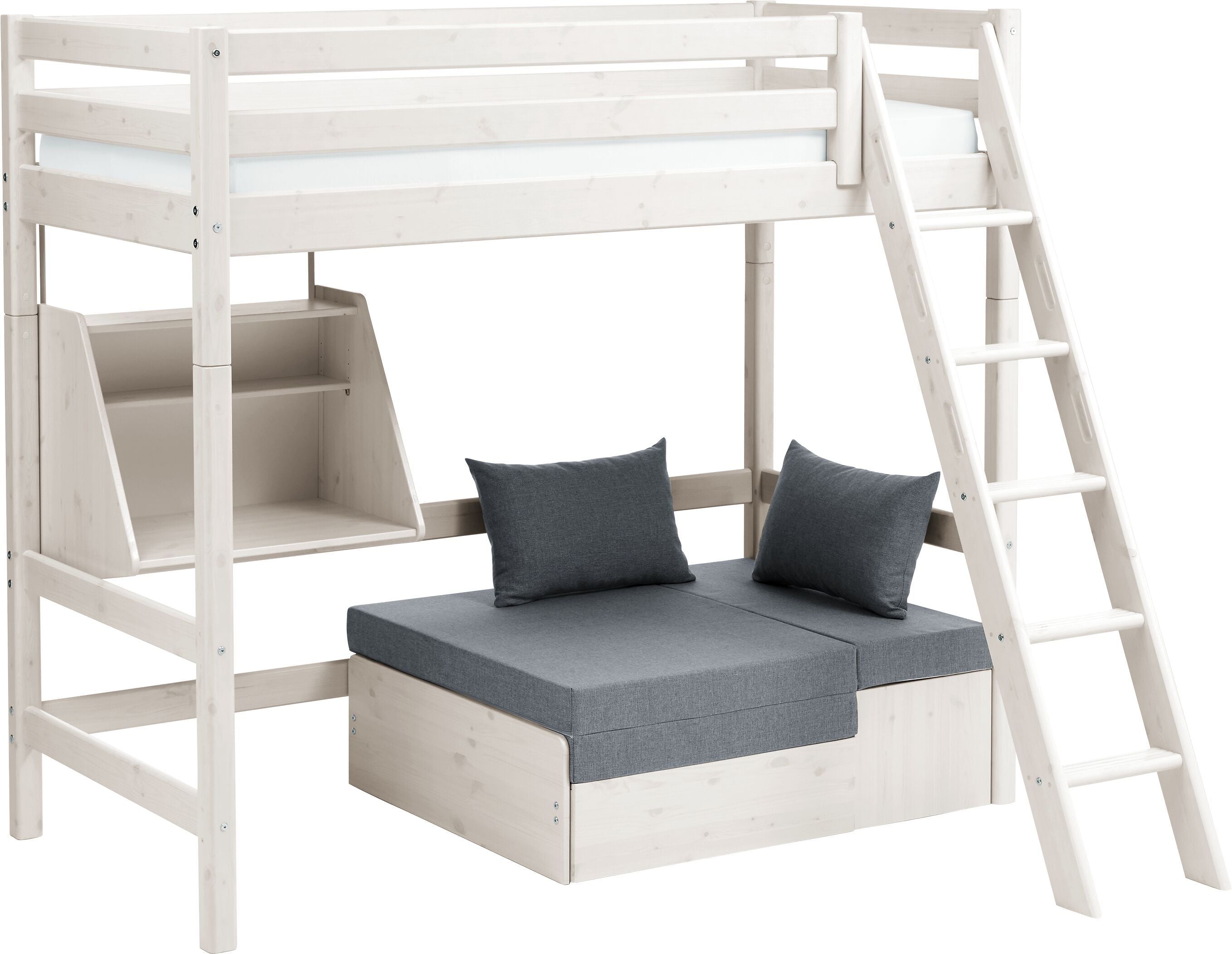 Flexa CLASSIC Hochbett - White Wash / B: 179.0 cm x T: 210.0 cm x H: 185.0 cm