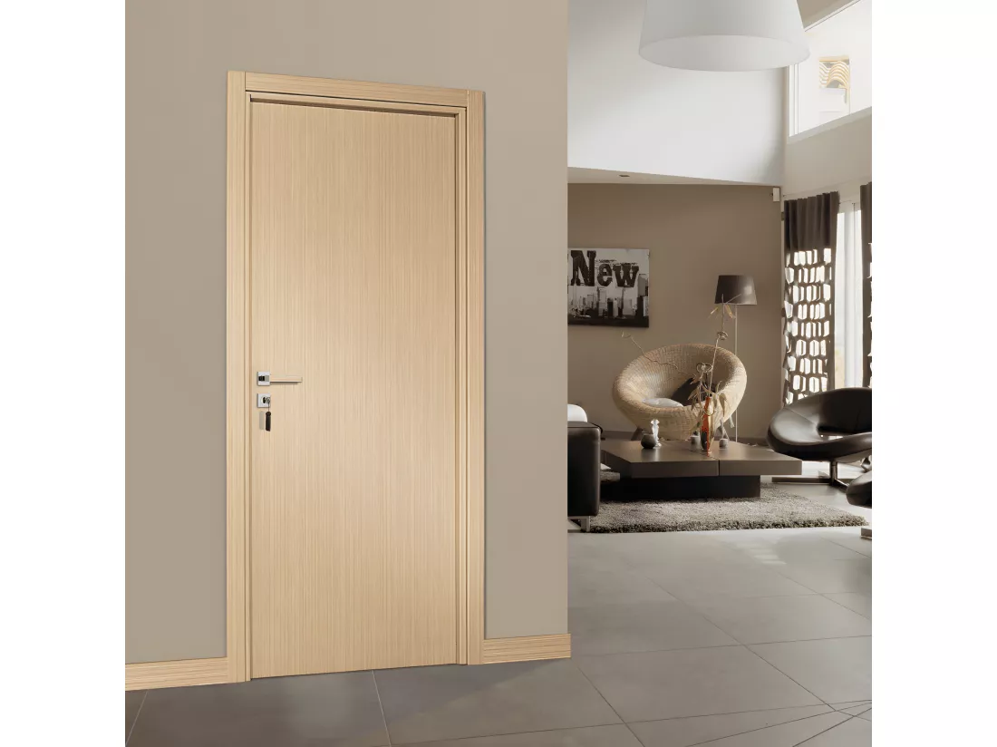 Bloc-porte pose fin de chantier collection Premium Miro, H.204 x l.73 cm, aspect chêne clair, réversible