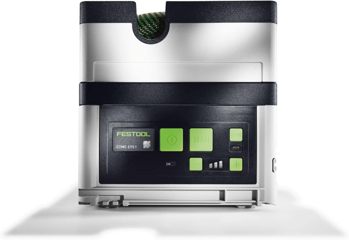 Festool Akku-Absaugmobil CTMC SYS I-Basic CLEANTEC (mit Hauptfilter, Filtersack montiert, Saugschlauch mit Winkeldrehausgleich saugerseitig, Polsterdüse, Fugendüse, Tragegurt, Sauger-Fernbedienung)