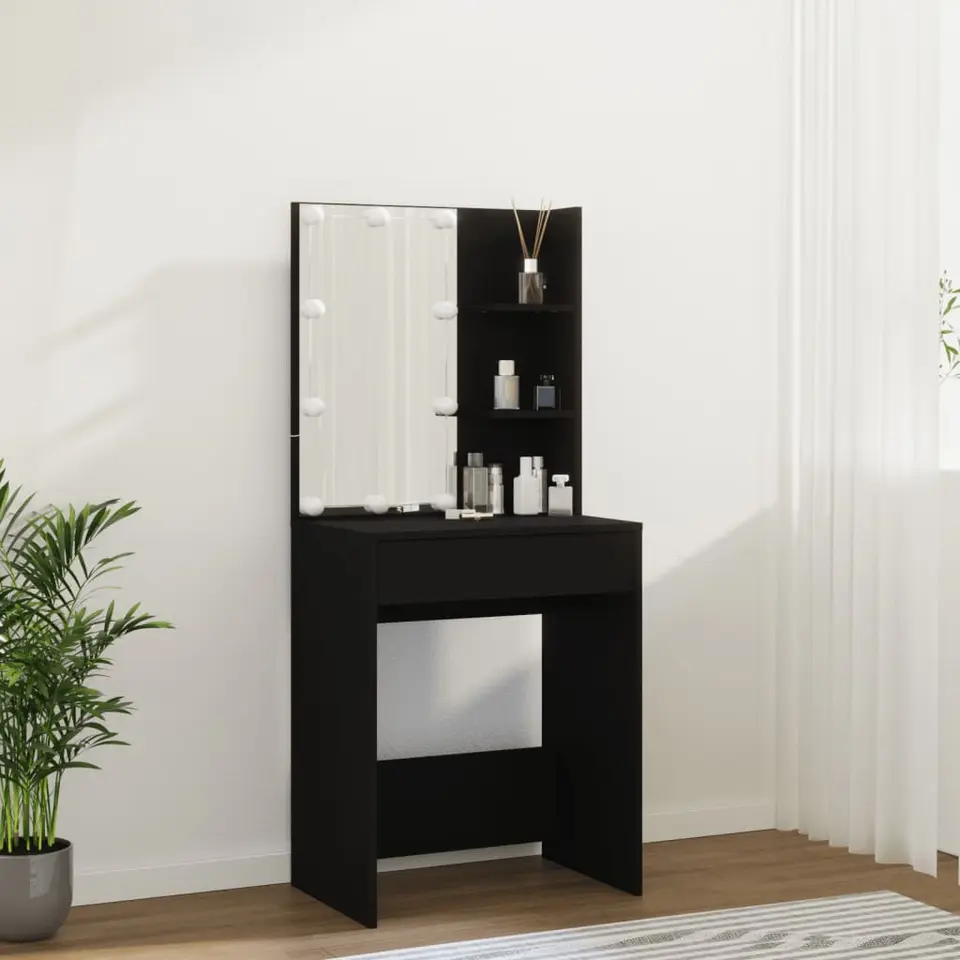 vidaXL - Kaptafel - Zwart - Bewerkt hout