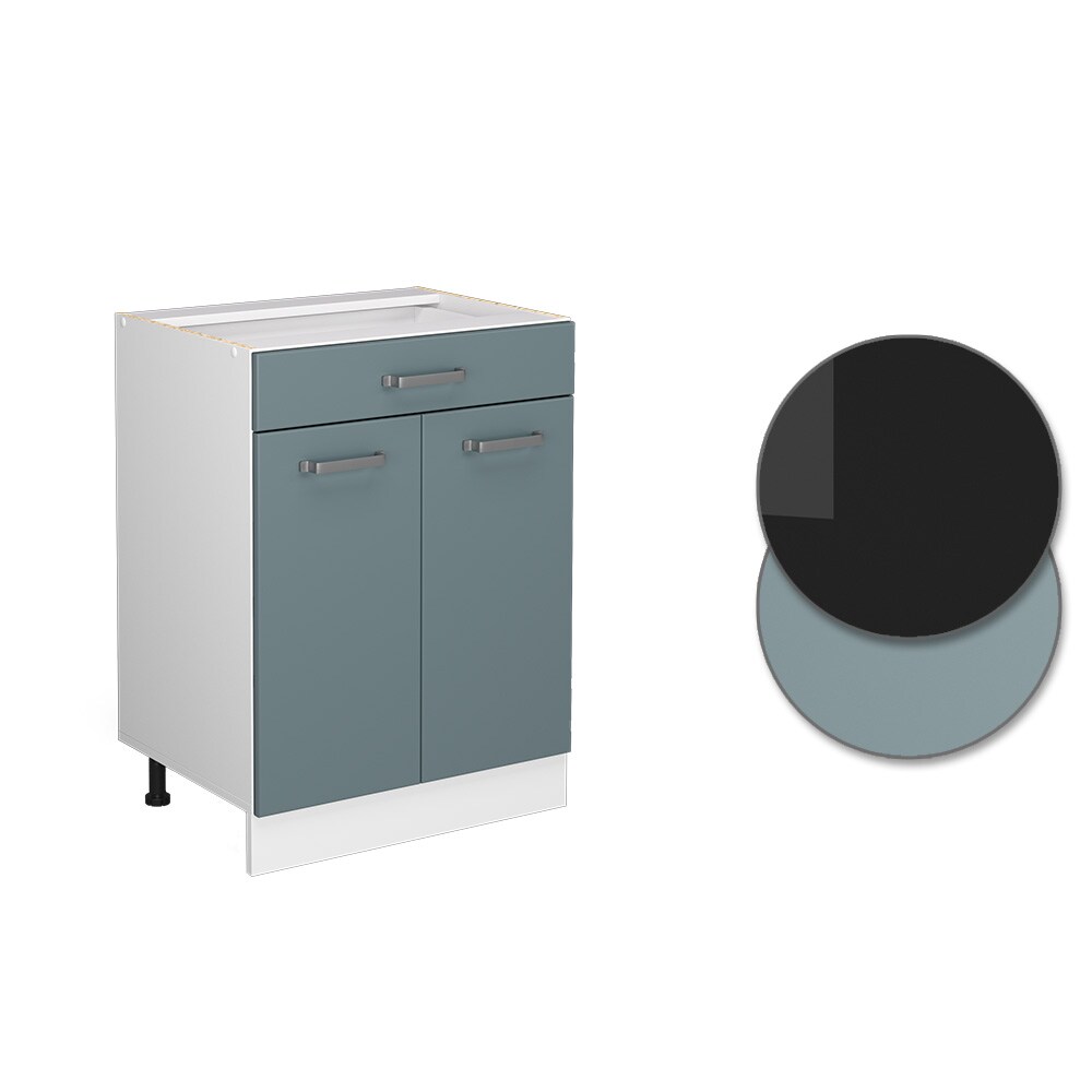 Vicco Schubunterschrank Küchenschrank R-Line Solid Weiß Blau Grau 60 cm modern