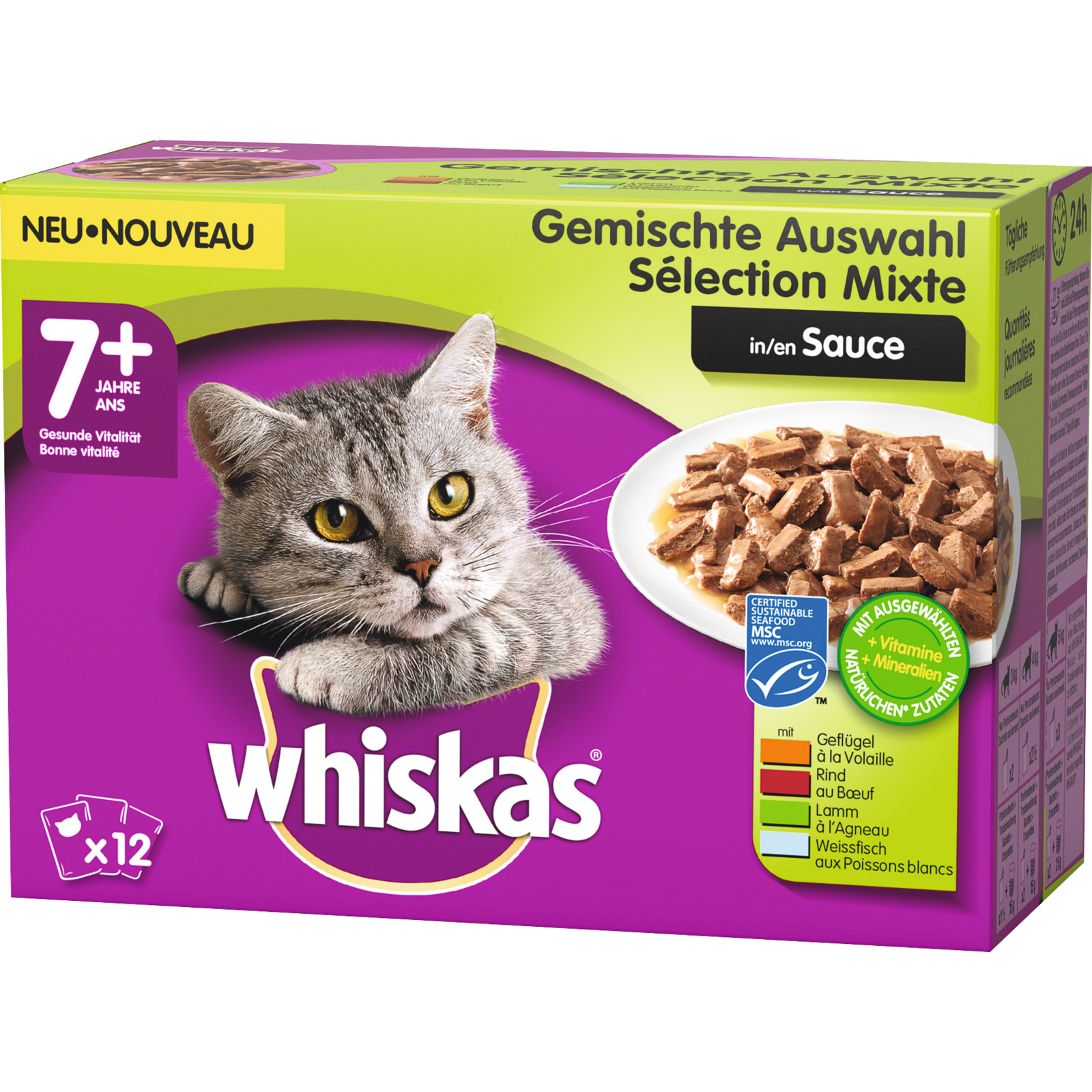 Whiskas 7+ Fisch&Flei MSC Sauce 12x100g