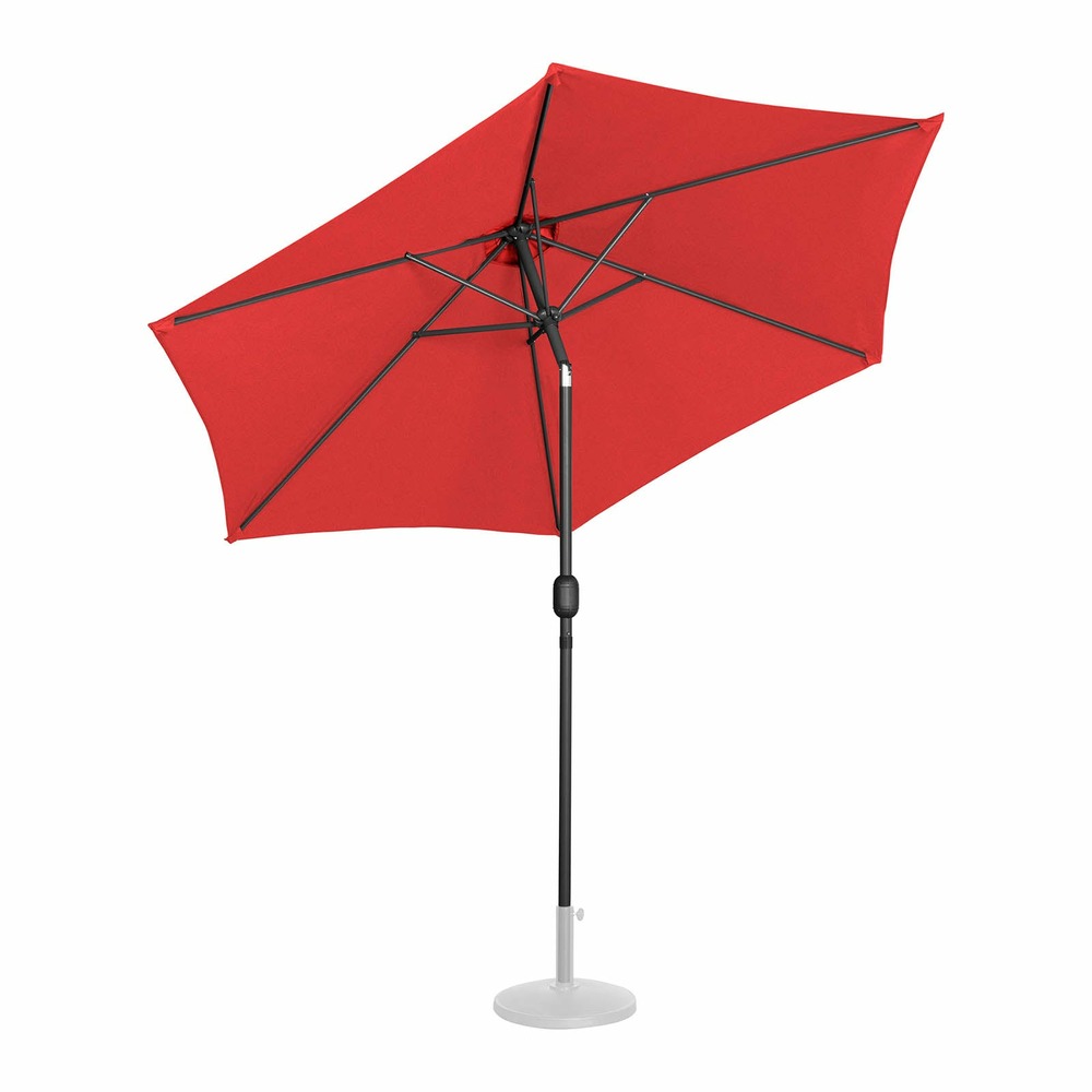 Parasol de terrasse hexagonal diamètre 270 cm inclinable rouge