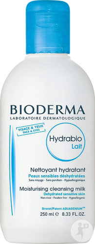 Bioderma Hydrabio Lait Nettoyant Hydratant Visage Et Yeux Peaux Sensibles Déshydratées 250ml