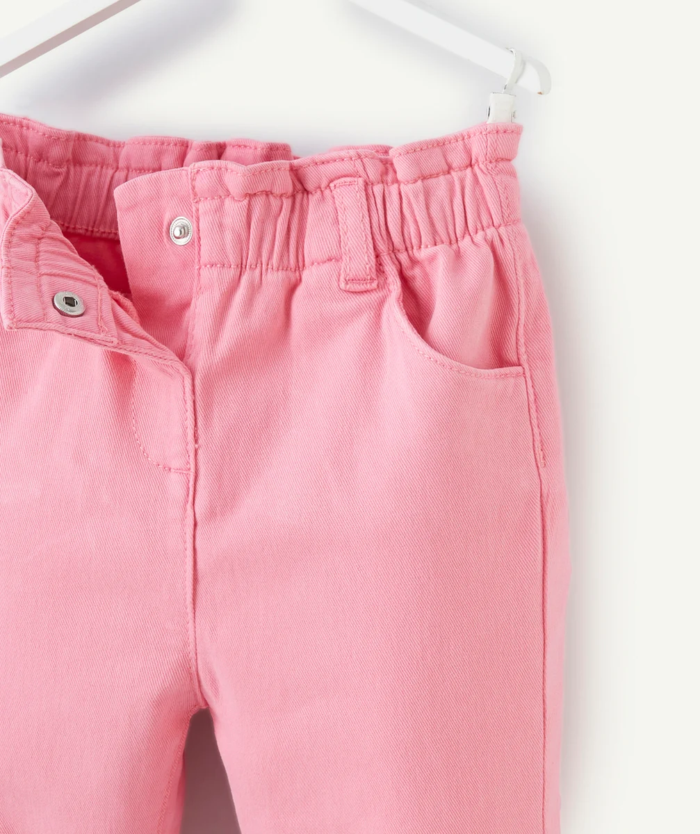 PANTALON RELAX BÉBÉ FILLE EN FIBRES RECYCLÉES ROSE