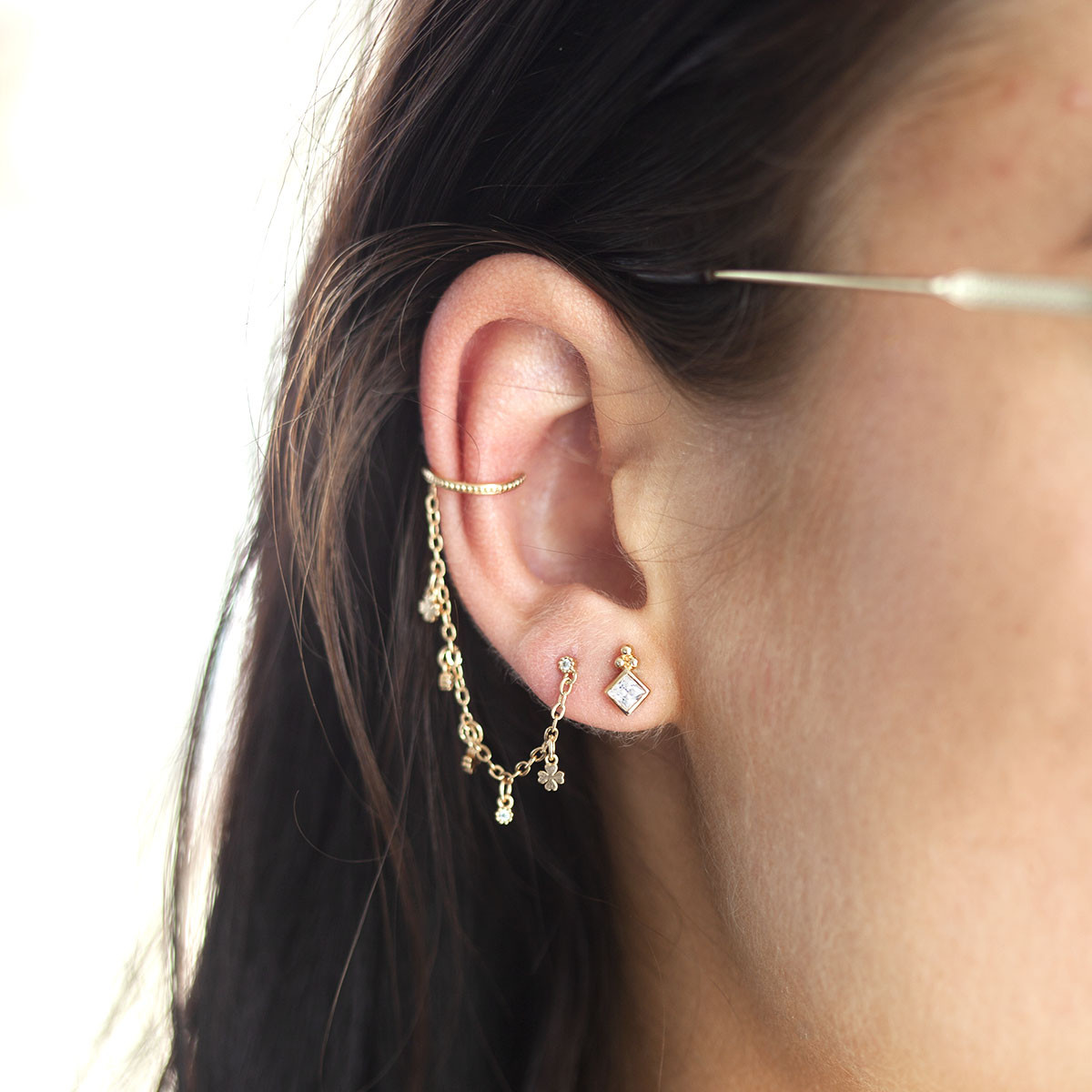 Boucles d'oreilles plaqué or zirconias