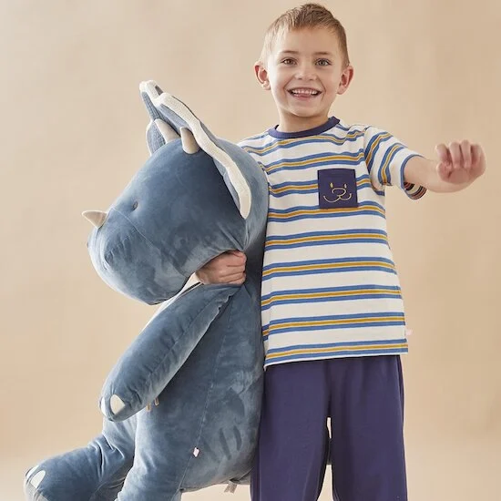 Tiga, Stegi & Ops Peluche large en Veloudoux Ops    Bleu        de               Noukies