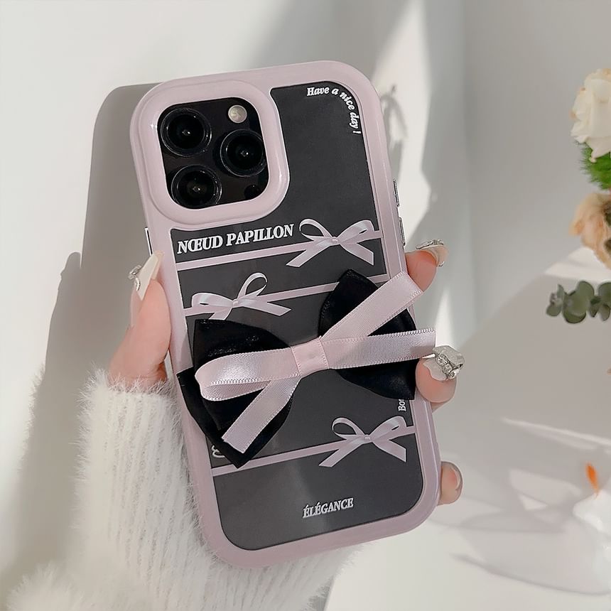 kloudkase - Bow Phone Case - iPhone 15 Pro Max / 15 Pro / 15 Plus / 15 / 14 Pro Max / 14 Pro / 14 Plus / 14 / 13 Pro Max / 13 Pro / 13 / 12 Pro Max / 12 / 12 Pro / 11 Pro Max / 11 / XS Max / XR / X / XS