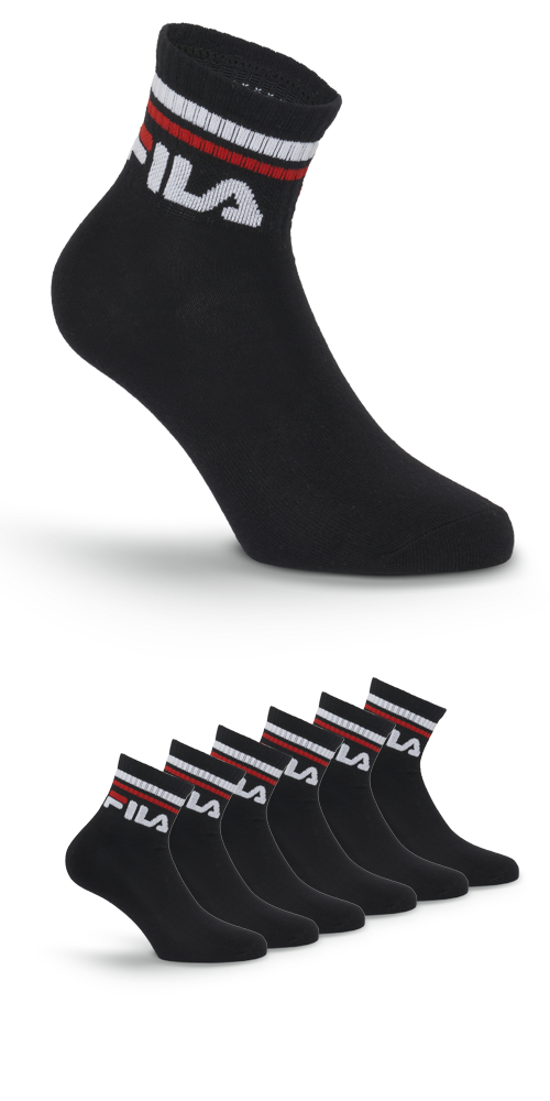 Fila Sportsocken »UNISEX QUARTER PLAIN SOCKS« 6 Paar tlg. mit Logo-Schriftzug