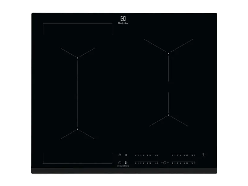 Electrolux EIV634, Sort, Indbygget, 60 cm, Zone induktionskogeplade, Glas, 4 zone(s)