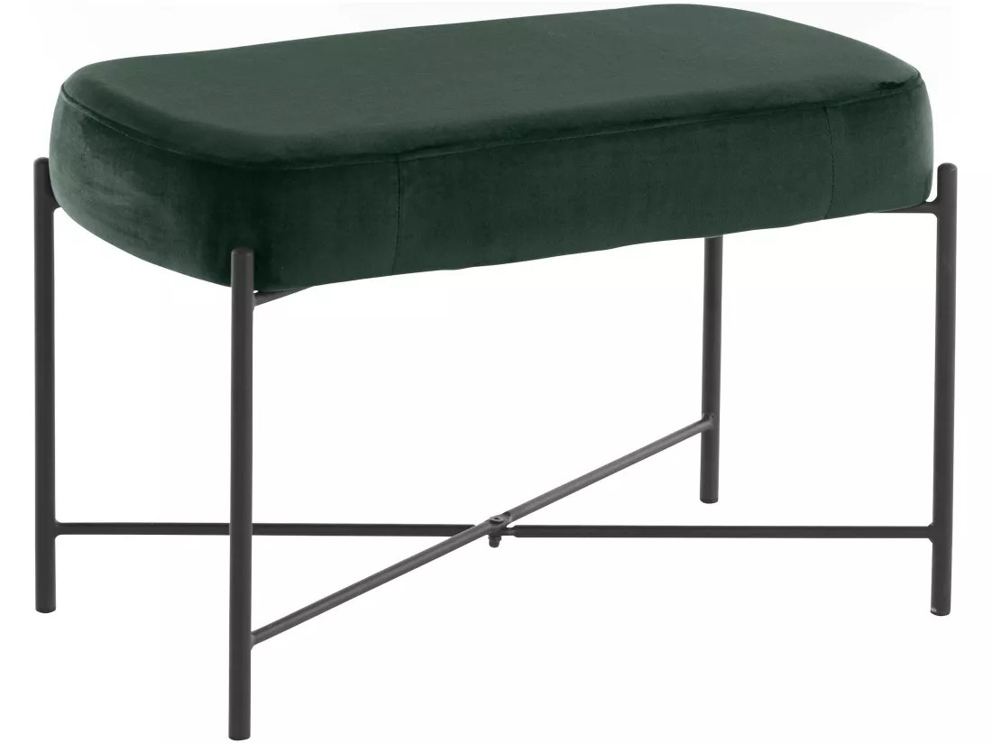 Berry | Banc en velours vert foncé