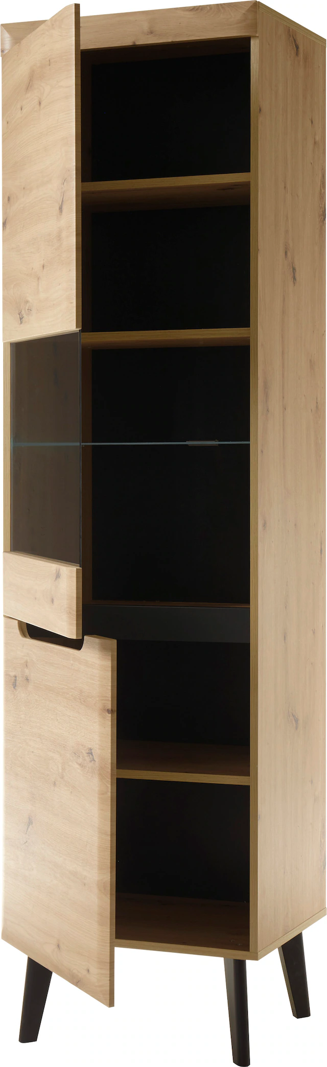 INOSIGN Vitrine »Torge, Hochschrank, Glasvitrine, Standvitrine, Vitrinenschrank« 1 Stk. tlg. in drei verschiedenen Farben verfügbar, Glastür & -boden, 53 cm breit