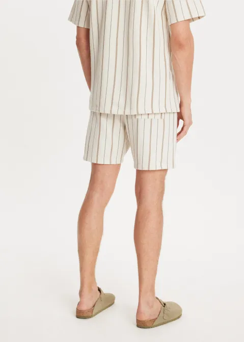 Korte broek met structuur off-white (BONE)