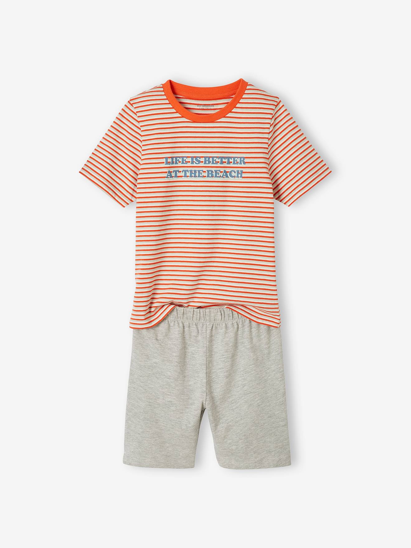 Conjunto de 2 pijamas com shorts para meninos, azul celeste