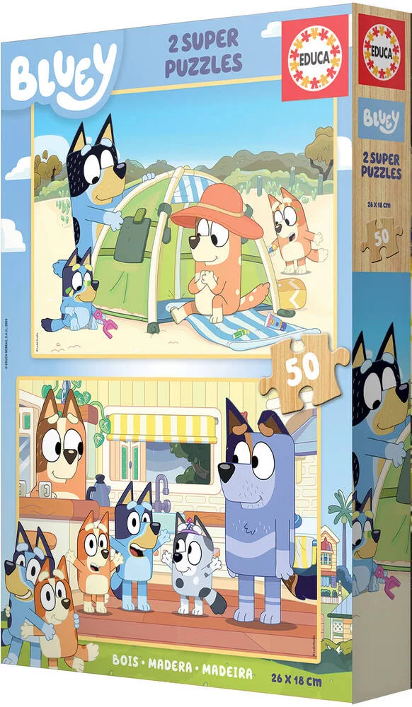 BLUEY -PUZZLE BOIS - 2 X 50 PIECES