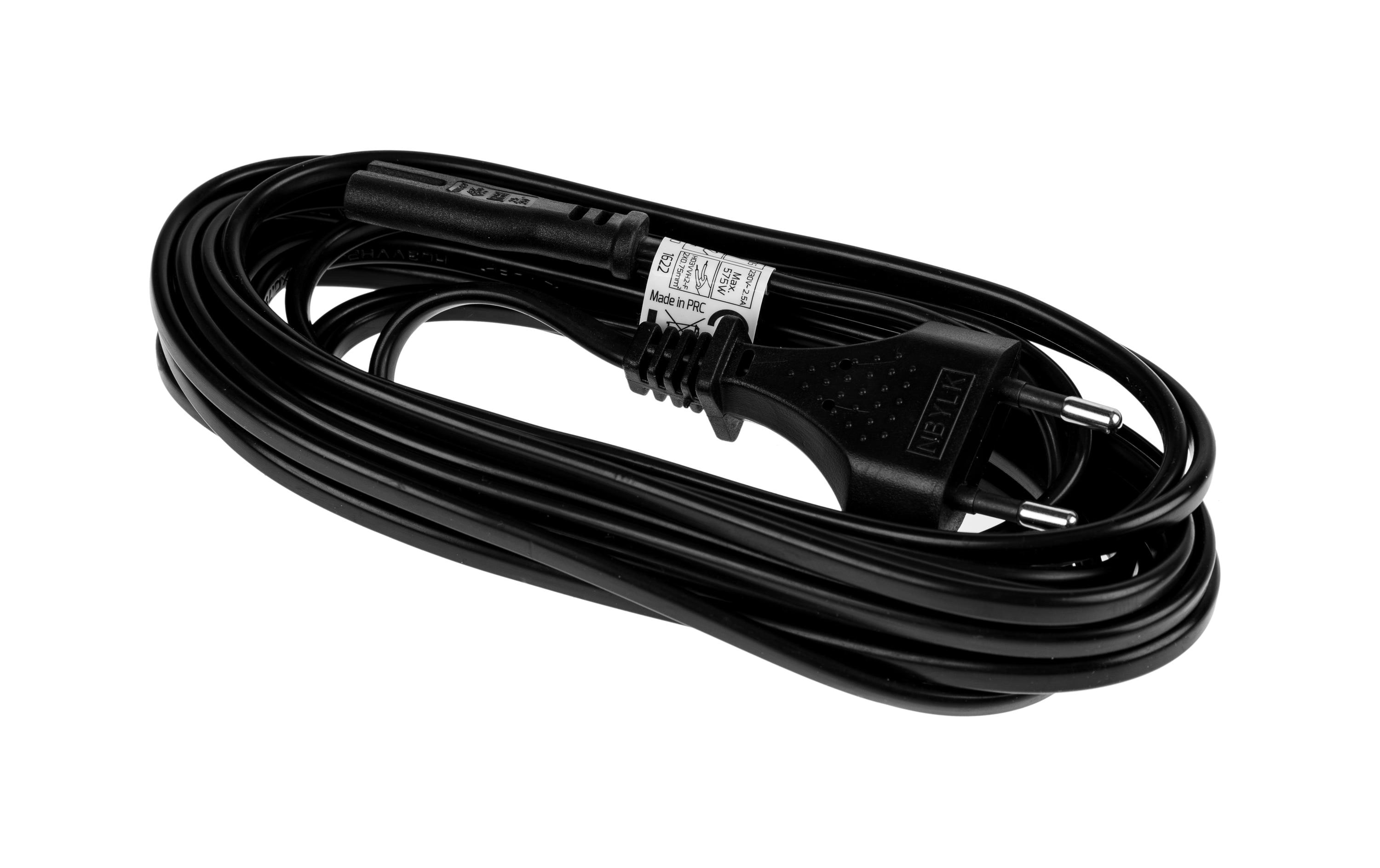 Netzkabel C7-T26 5 m SchwarzStromkabel 220 V, H03VVH2-F 2X0.75