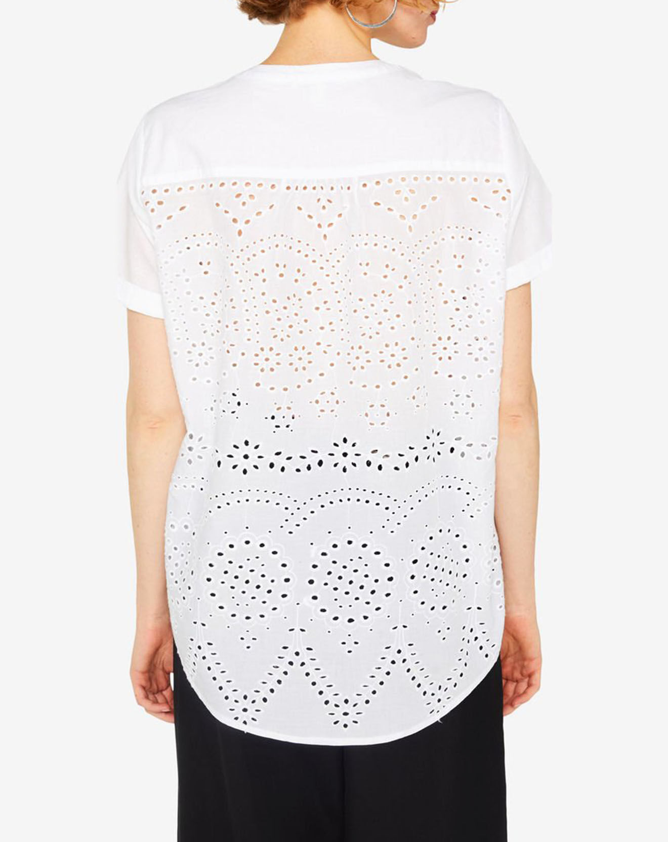 Esprit Chemise Boutons brodé dos blanc