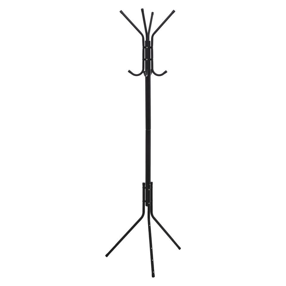 5Five Kapstok - Zwart - Metaal - 8 ophanghaken - 51 x 44 x 171 cm