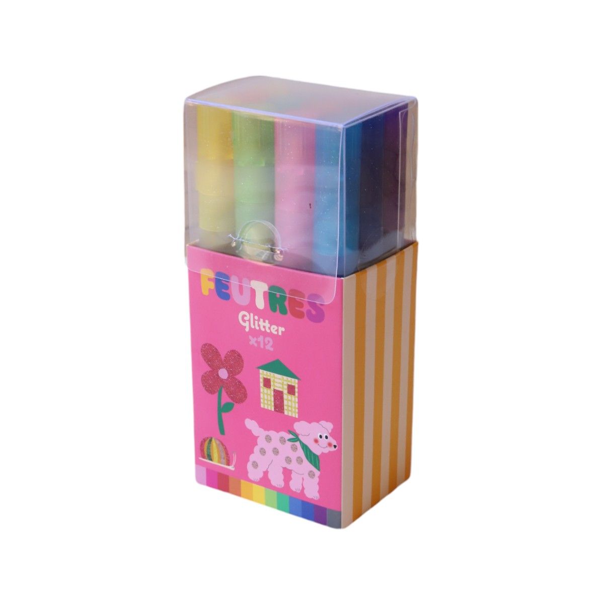 Boîte de 12 feutres à paillettes glitter Mercredi et Patati