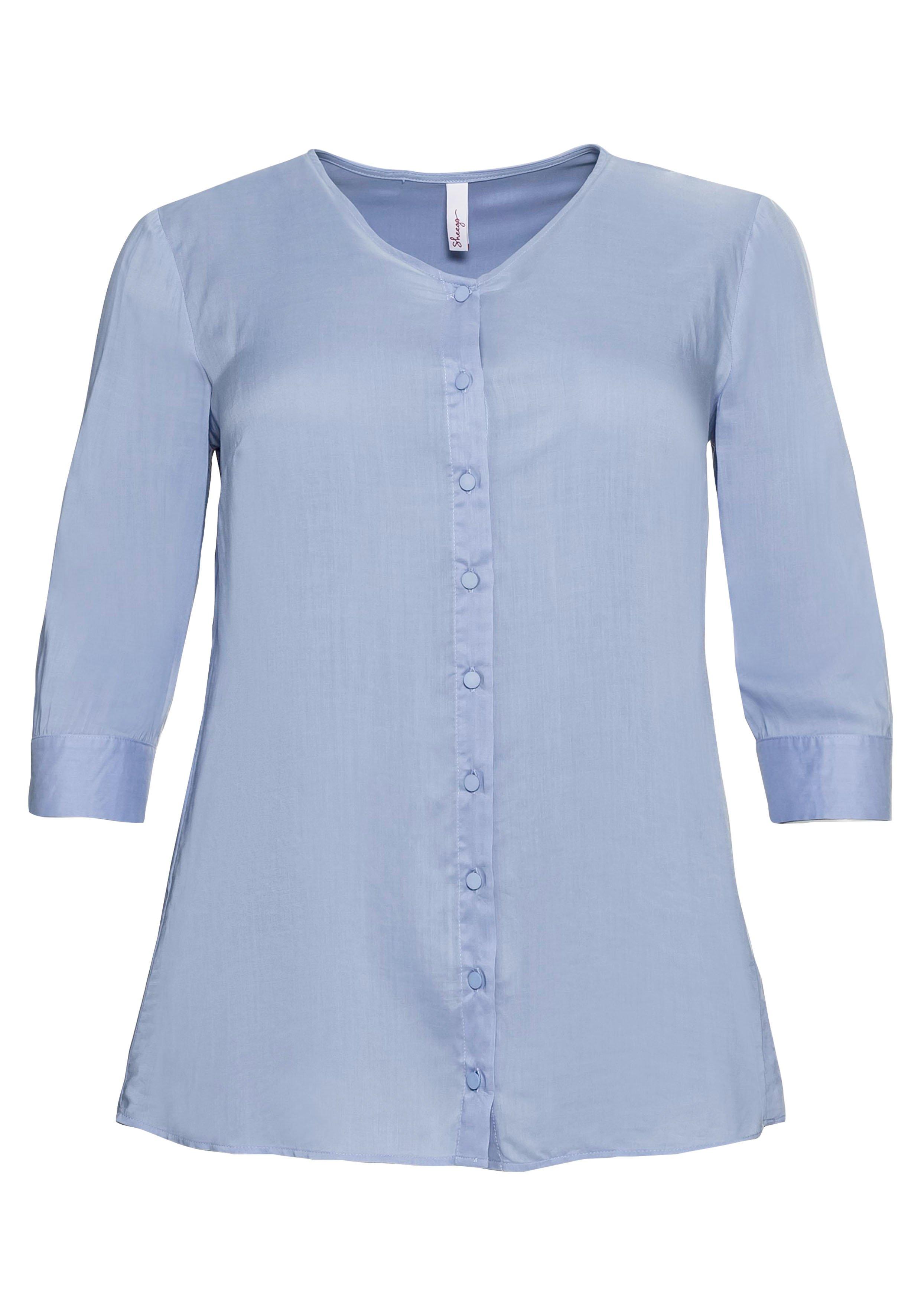 Bluse mit 3/4-Ärmeln, leicht transparent