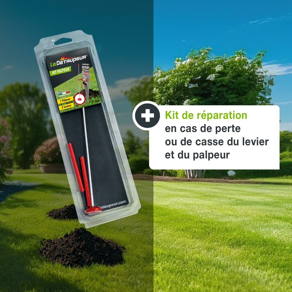 Kit anti taupes & campagnols | 2 tiges + 1 palpeur taupes et pieges an