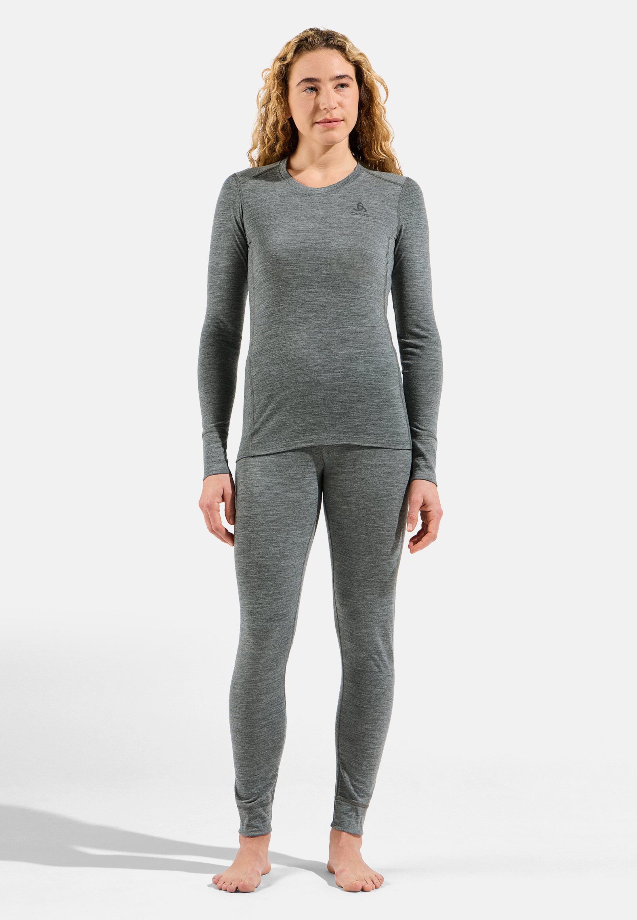 Natural Merino 200 Base Layer Langarmshirt in odlo steel grey melange