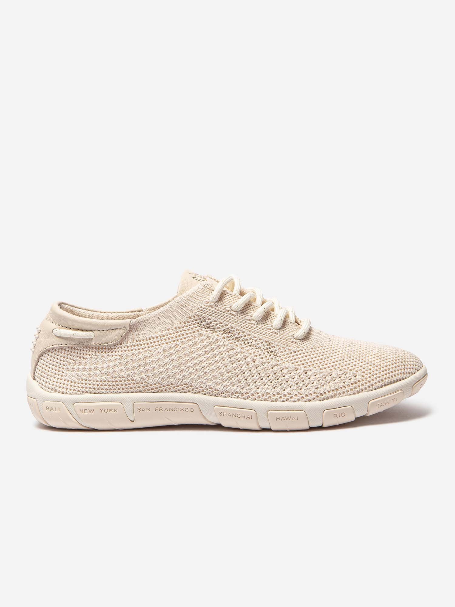 Tennis Femme Confort Textile Recyclé Beige