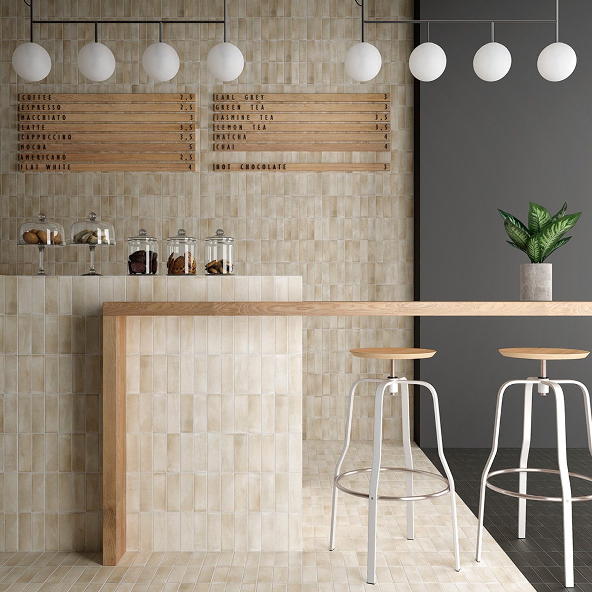 Jabo Premium Koko wandtegel 15x5cm beige mat