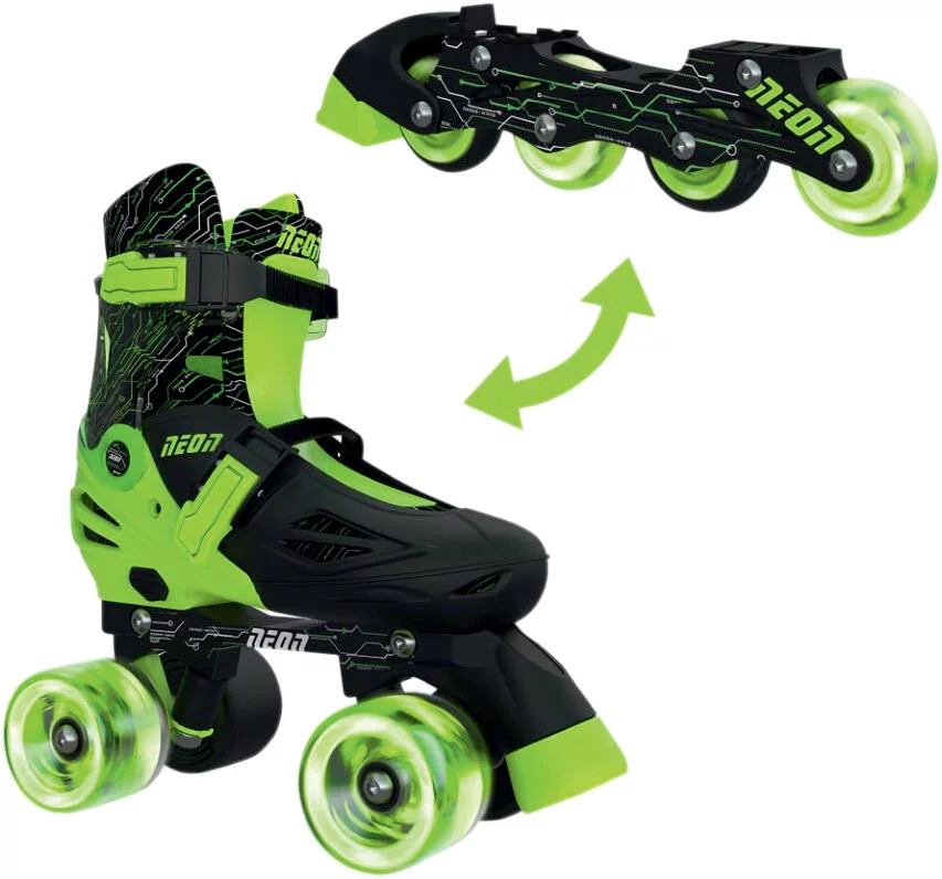 ROLLERS NEON COMBO SKATE VERT TAILLE M 34-37