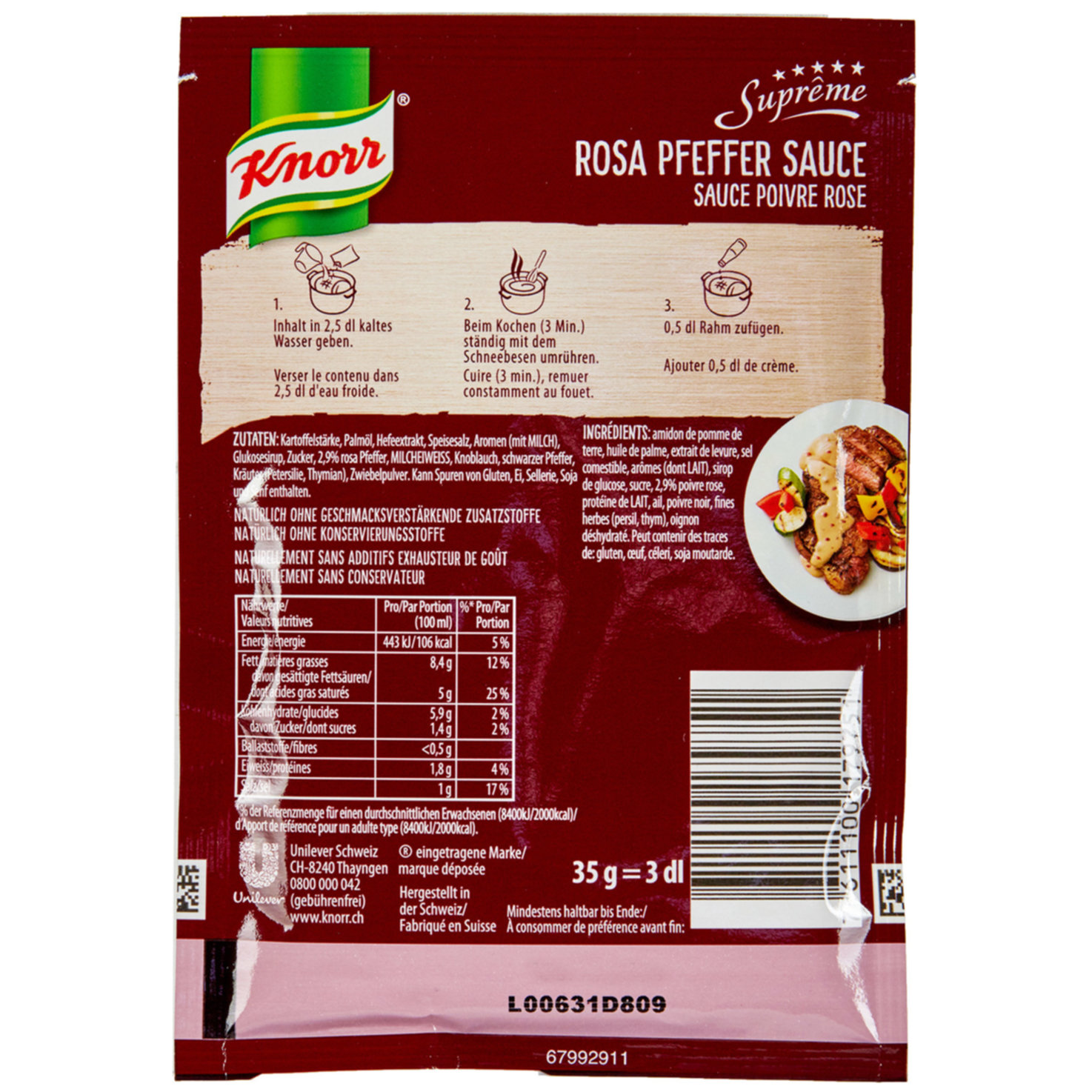 Knorr Suprême Sauce Rosa Pfeffer