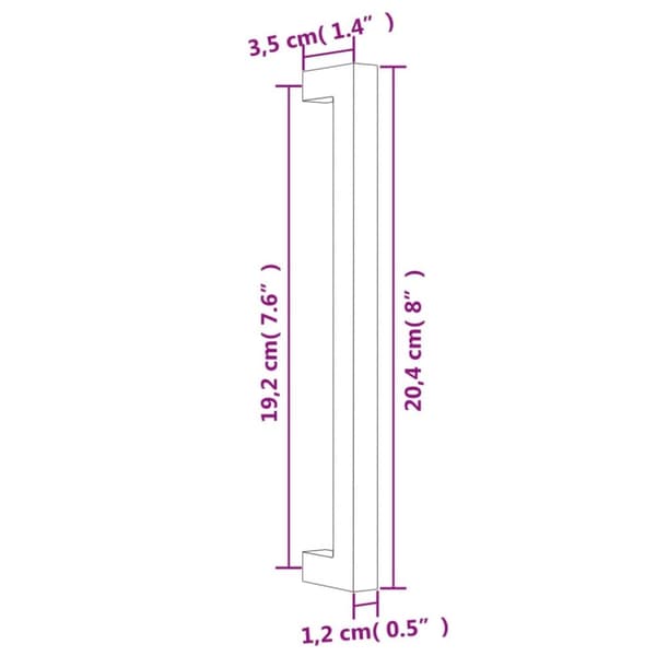 vidaXL Skaphåndtak 20 stk svart 192 mm rustfritt stål