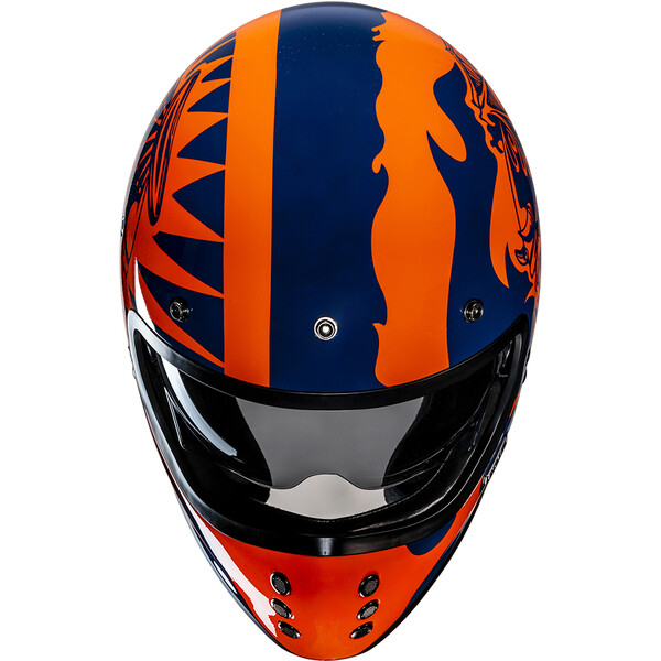 HJC - Casque V60 Flame MC27 / Orange / Bleu