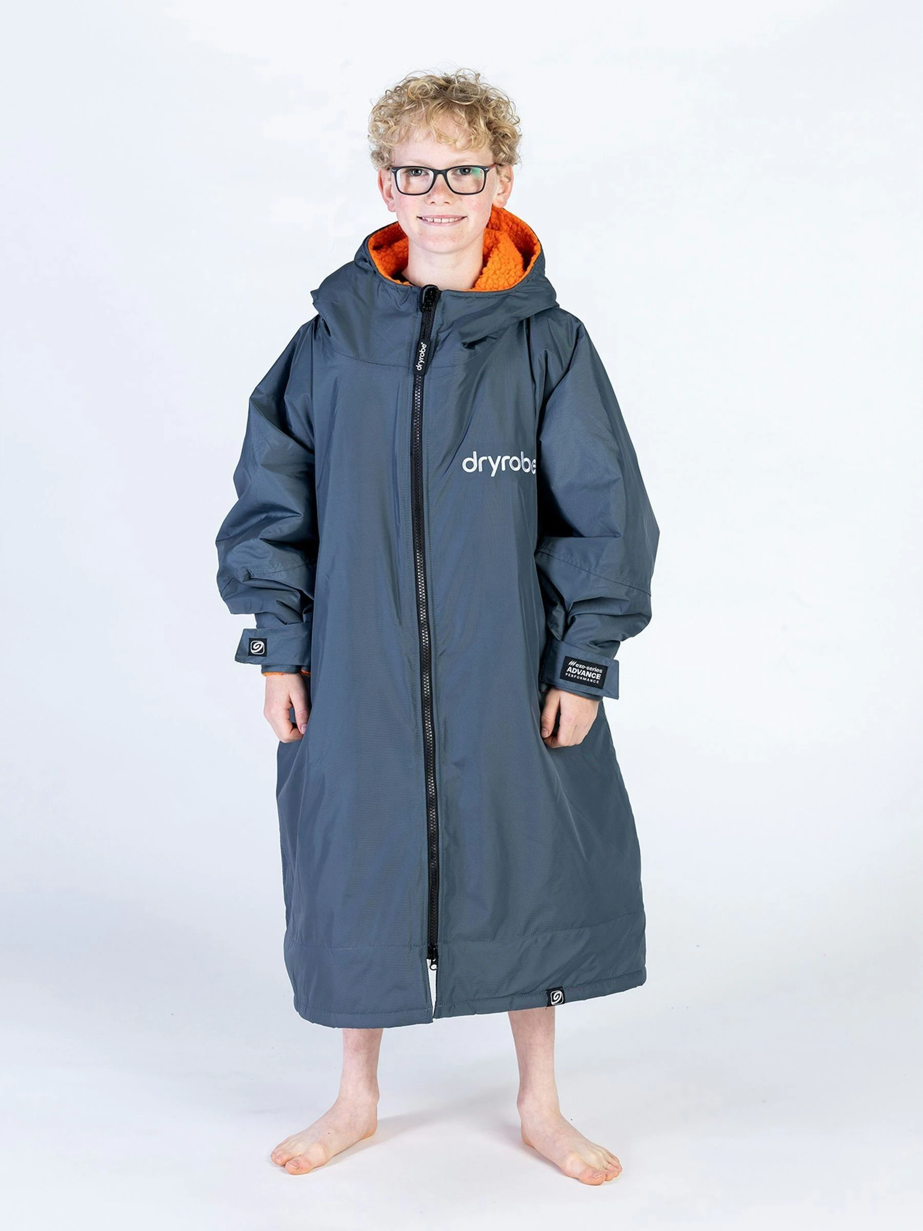 Donkergrijs/oranje - dryrobe Advance Adult Long Sleeve Changing Coats