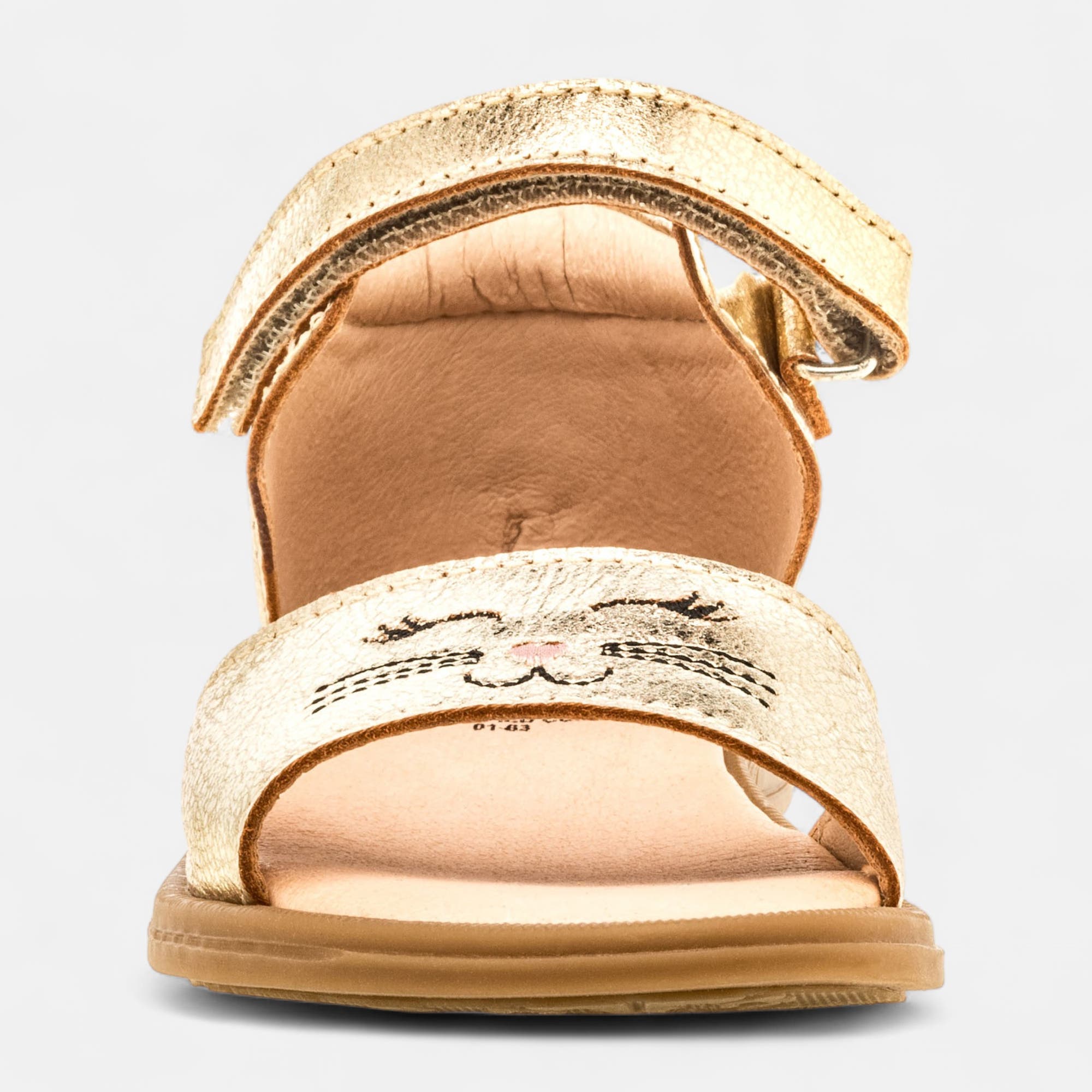 Nu-pieds Fille en cuir or